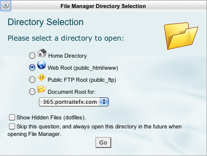 file manager directory selection